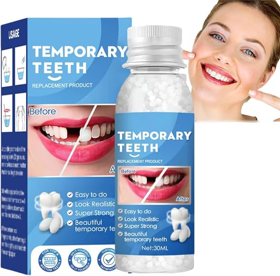 Temporary Tooth Filling Repair Kit with Moldable False Teeth - Replace Missing or Broken Teeth with Dental Repair Beads - Ideal for Fixing and Filling Teeth - Fake Teeth Replacement Kit