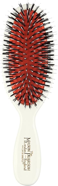Mason Pearson Bn4 Bristle/Nylon Pocket Hair Brush, White