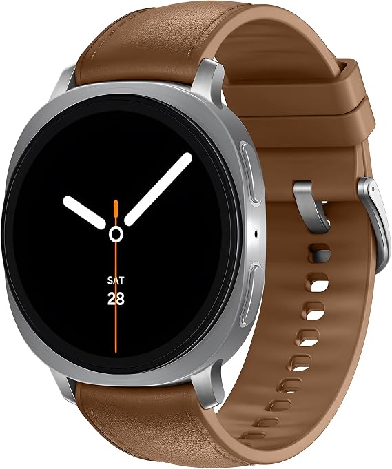 Teknoft Samsung Galaxy Watch 9/8 (40mm/44mm) ve Watch 8 Classic (46mm) ile Uyumlu Metal Bağlantılı, Konforlu ve Yumuşak Deri Görünümlü Silikon Kordon
