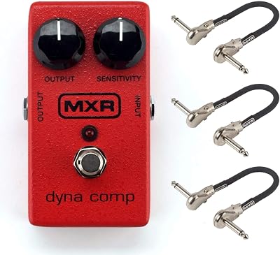 MXR M102 Dyna Comp Compressor Pedal Bundle with 3 MXR Patch Cables