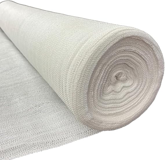 Farm Plastic Supply - White Shade Cloth - 50% - Mesh Fabric for Fence Privacy Screen, Garden Shade, Mesh Fence Screening, Shade Cloth Rolls, Wind Screen (12' x 20')