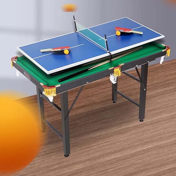 Folding Kids Pool Table, Mini Snooker Table, Pool Table, Foldable Table Tennis Table Combo