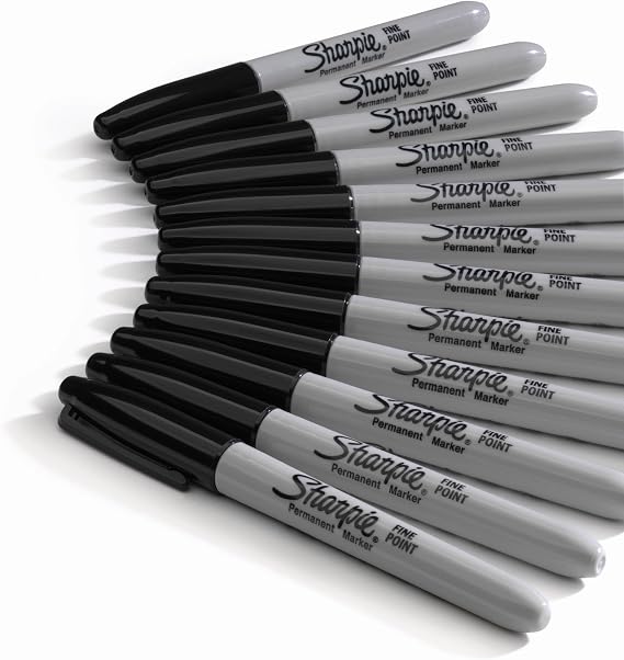 Sharpie Permanent Markers Fine Point Black 12 Count Proudly Permanent Ink Intensely Brilliant Colors