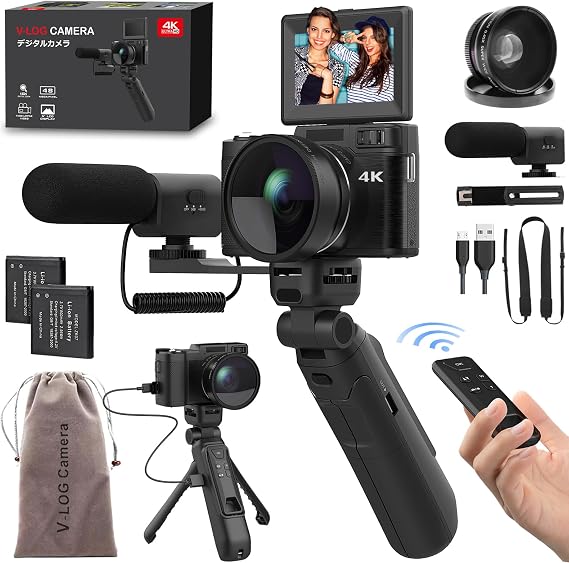 4K Digital Camera with Creator Accessory Kit with Wide-angle & Macro lens