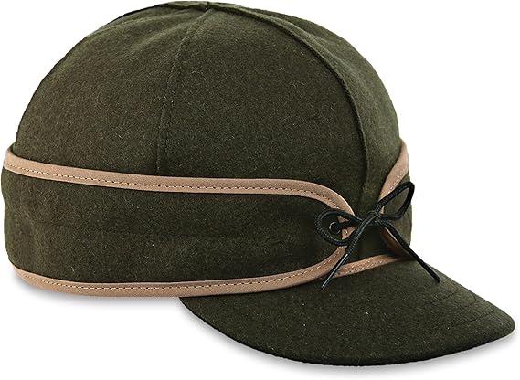 Stormy Kromer The Original Cap, Olive, Size 7 3/8 | Wool Blend Hat, Winter Warm Outdoor Cap for Men, Women, with Cotton Flannel Lining, Earflaps, Classic Cold Weather Gift