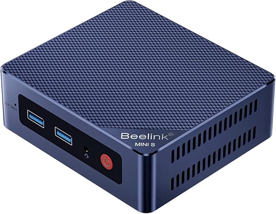 Beelink Mini PC Mini S12 Intel 12th Gen Alder Lake-N N95 (4C/4T bis 34GHz) 12GB LPDDR5 RAM 512GB M.2 2280 SSD Mini Desktop Computer 4K Dual HDMI/WiFi5/BT4.2/2.5G LAN für Zuhause/Büro
