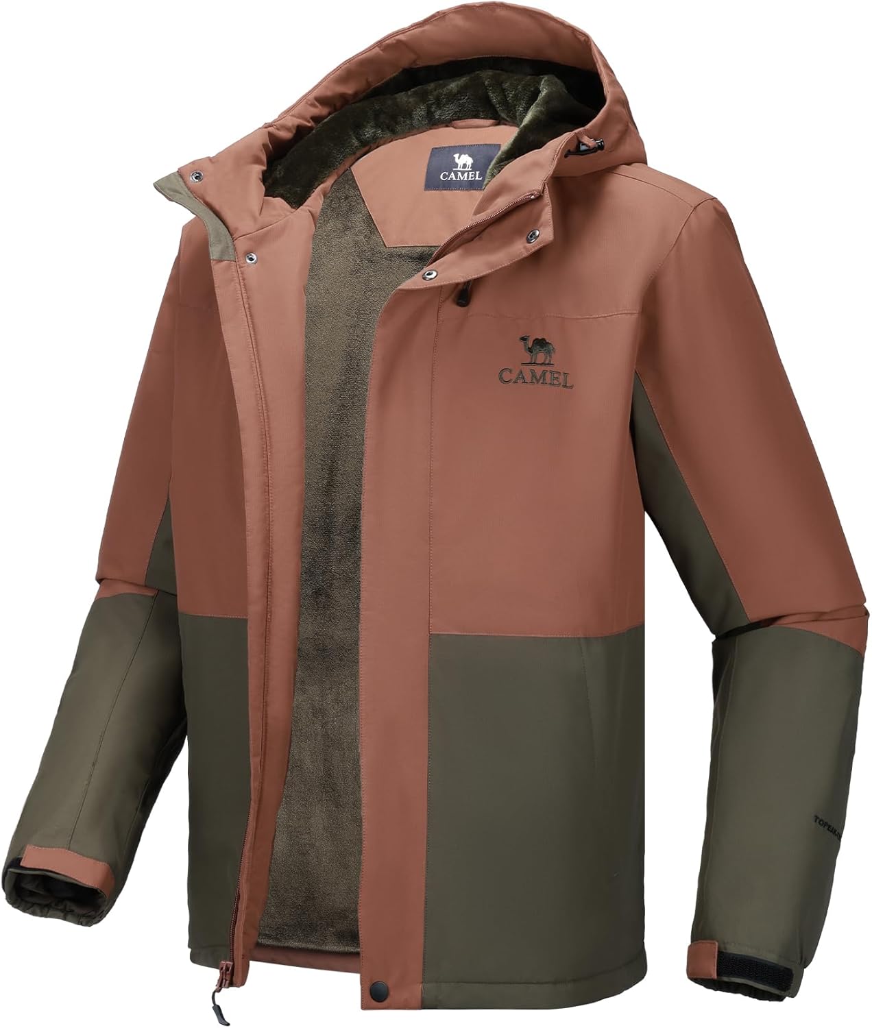 Men's Ski Jacket Waterproof Warm Winter Jacket with Hood, Lightweight Breathable for Outdoor Activities