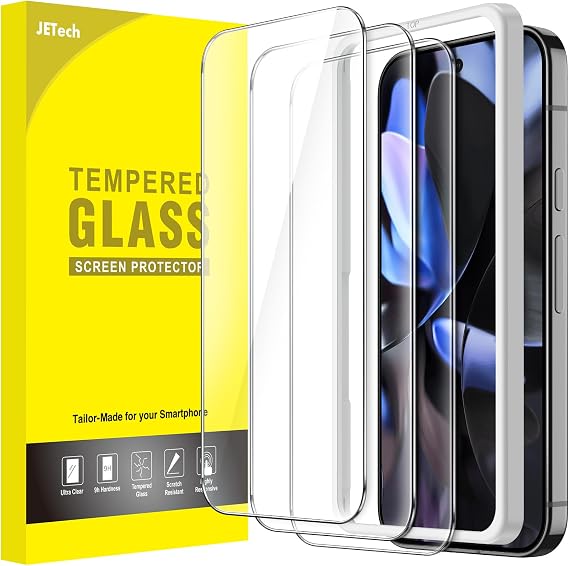 JETech Screen Protector for Google Pixel 10/10 Pro/9/9 Pro, 3-Pack