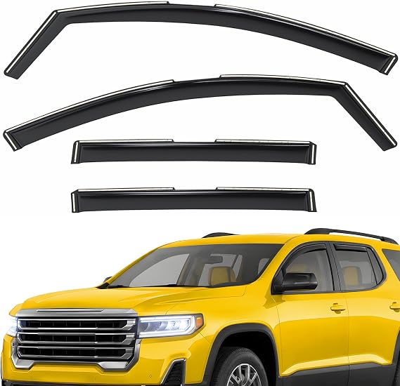 Extra Durable Window Deflectors in-Channel Window Visors Rain Guards Fit for GMC Acadia 2017-2023, Sun Visors, Wind Vent for Shades, Exterior Car Accessories - 4pcs. AG0475