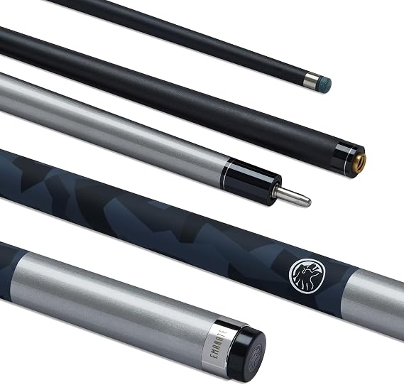 POWERGLIDE One 2-Piece Pool Cue Stick | Emanate | Carbon Fibre & Fibreglass | Ultra Smooth Gloss Matte Grip | Full Size | 10 or 13 mm Tip