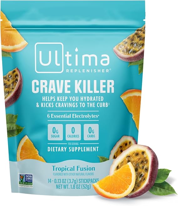 Ultima Replenisher Crave Killer Supplement, Tropical Fusion, 14 Stickpacks