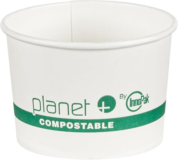 Planet+ 100% Compostable PLA Laminated Food Container, 8-Ounce, 1000-Count Case