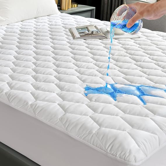 GRT Waterproof Mattress Protector Double Bed, OEKO-TEX, Noiseless