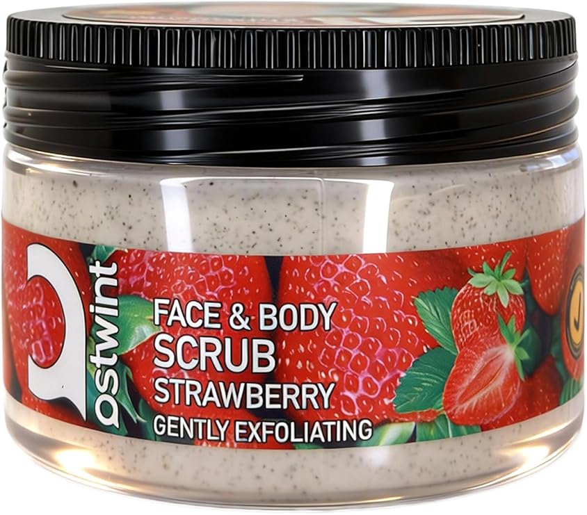 Ostwint Yüz ve Vücut Peeling Scrub Çilek 300 ml, Cilt Temizleyici, Pürüssüzleştirici, Dolaşımı Hızlandırıcı