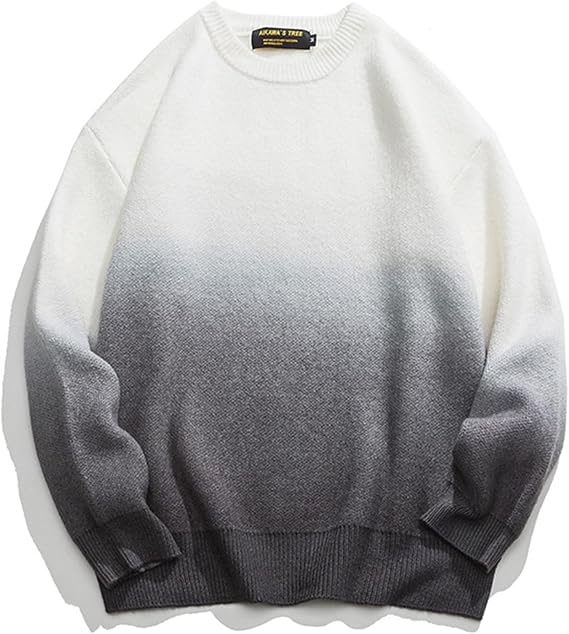 Men's Gradient Sweater Long Sleeve Pullover Men's Casual Pullover