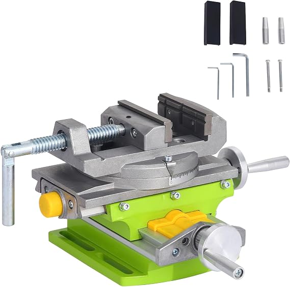 Cross Slide Drill Vise 2 Way X-Y Compound Vise, Multifunction Worktable Milling Working Table Milling Machine, Cross Slide Mill Drill Press Milling Vise