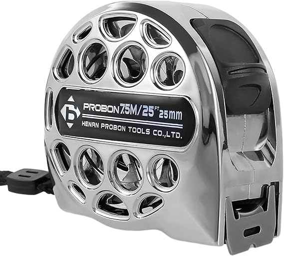 Retractable Stainless Steel Tape Measure, 25FT, Dual Sided, Waterproof, Rustproof, Hollow Design