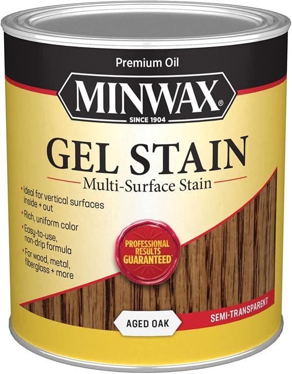 Minwax Gel Stain for Interior Wood Surfaces, Quart, Aged Oak