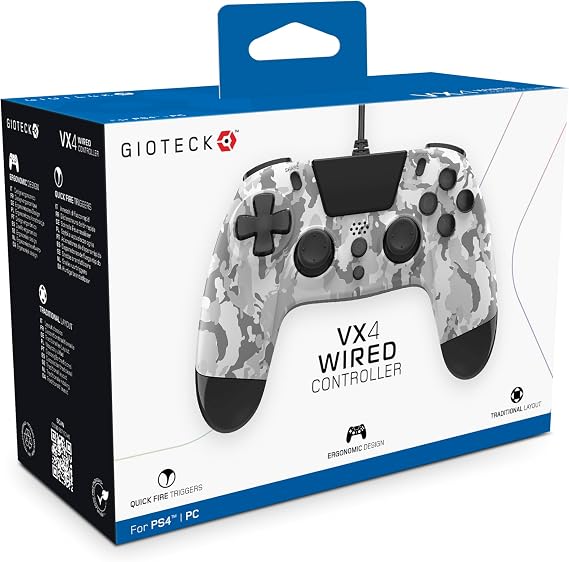 Gioteck VX4 Wired Controller for PlayStation 4 (PS4) - Light Camo