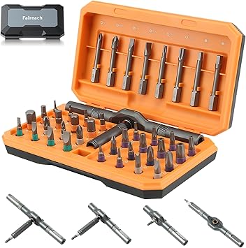 42 in 1 Magnetic Screwdriver Set, DIY Ratchet Screwdriver Set, Multi Bit Magnetic Drive Set with Detachable Ratchet Handle, Portable Compact Repair Tool Kit for Furniture Computer Bicycle
