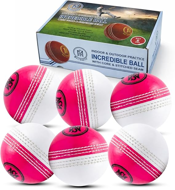 Incrediball Soft Practice Cricket Balls | Outdoor & Indoor Rubber Cricket Ball With Core & Stitched Seam | For Practice, Honing Skills & Practice