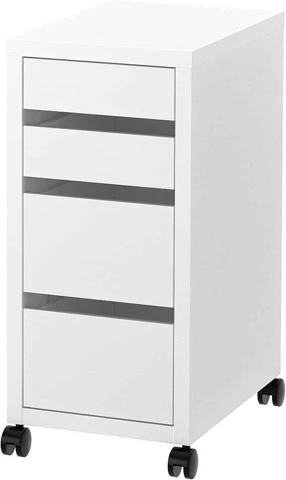 IKEA MICKE drawer unit on castors, 35x75 cm, white
