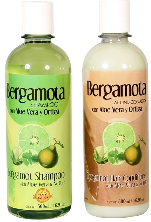 Set of Bergamot Shampoo and Conditioner 500ml, Shampoo y Acondicionador de Bergamota