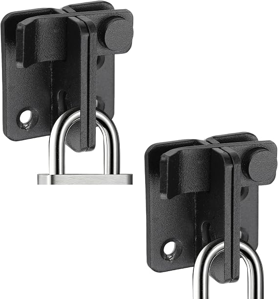 2PCS Barn Door Lock, Door Hasp Latch, Aluminum Alloy Flip Latch Gate Latches for Cabinet Bathroom Shed Garage Pet Door, Black