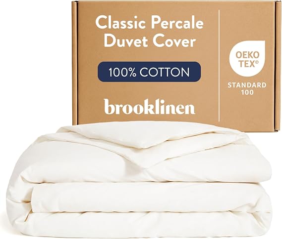 Brooklinen Percale Duvet Cover Crisp & Cooling - Full/Queen, Cream