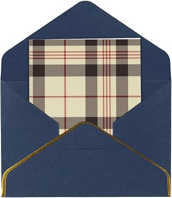 Greeting Card With Envelopes Beige Plaid Party Invitation Card Birthday Card ValentineS Day Card