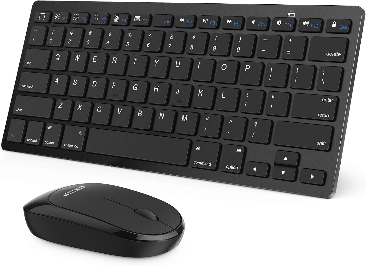 OMOTON Bluetooth Keyboard and Mouse Combo, Wireless Keyboard Mouse for iPad Pro 12.911, iPad 9th8th7th Gen, iPad Air 4, All iPad iPadOS 13 and Above, and Other Bluetooth Enabled Devices Black