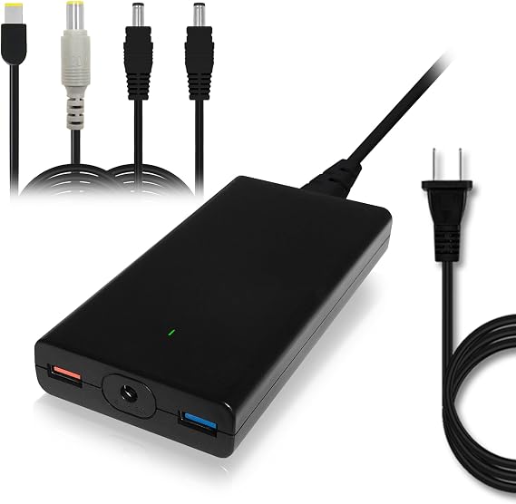 BatPower A90L 120W Slim Replacement Charger - USB QC Fast Charge, Compatible with Lenovo ThinkPad Carbon/IdeaPad/Helix/Flex/Yoga Ultrabooks/Laptops, AC Adapter Power Supply for Tablets & Smartphones
