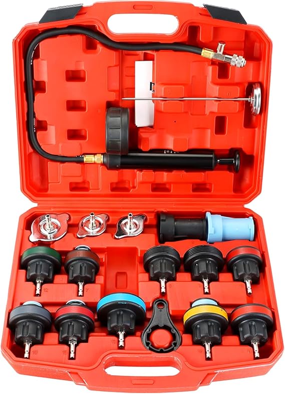 DASBET 18PCS Radiator Pressure Leakage Tester Tool Kit