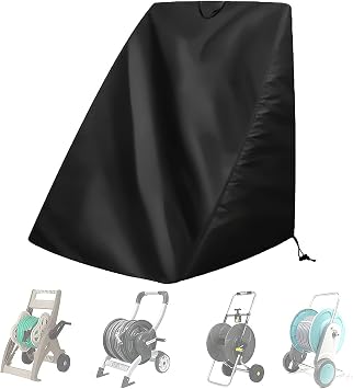Hose Reel Cart Cover - Garden Mobile Water Pipe Rack Protector Compatible with Suncast Klz OB, Outdoor Lawn Patio Accessories, 210D Oxford Cloth, 35" x 26" x 25", 1 Pcs