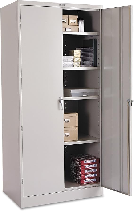 Tennsco 78" High Deluxe Cabinet, 36w X 24d X 78h, Light Gray