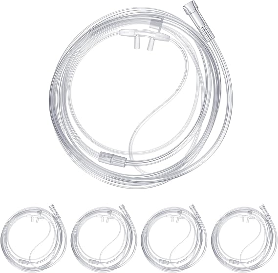 Oxygen Nasal Cannula with Tubing Standard Connector Soft Material for Long Term Oxygen Therapy Patients Crush Kink Resistant
