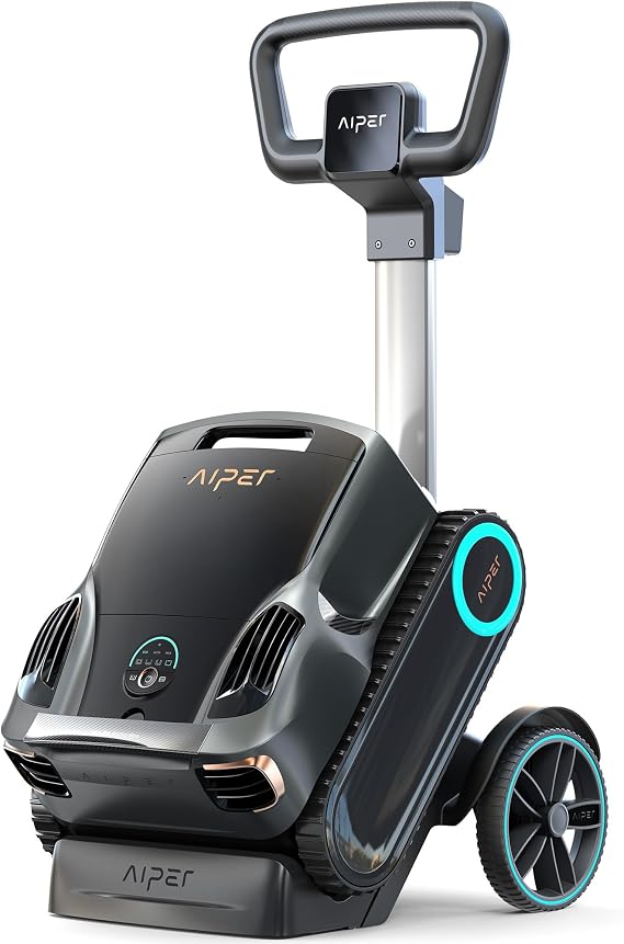 Aiper Scuba X1 Pro Max All-in-One Pool Cleaning Robot & Skimmer with Caddy, 8,500 GPH Suction Pool Vacuum, Ultra-fine Filtration, Smart Surface Parking, for All Inground Pools, Gray