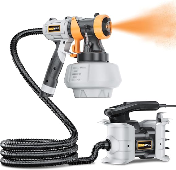 Upgraded Paint Sprayer-BATAVIA 700W HVLP High Power Spray Paint Gun with 6FT Air Hose, 4 Nozzles & 3 Patterns, Paint Sprayer for House Painting,Furniture,Cabinets,Fence,Walls,DIY Projects,etc