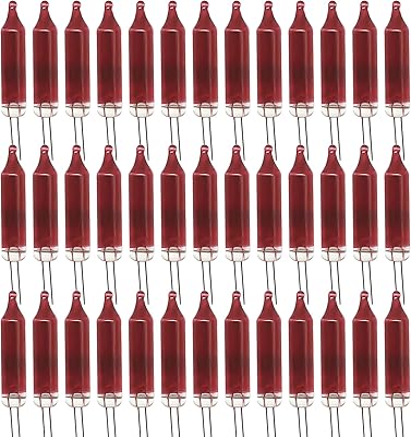 EBaokuup 100pcs Mini Christmas Replacement Light Bulbs - Red 2.5 Volt Replacement Christmas Lights - Tree Replacement Light Bulbs for New Year Valentines Day Decorative