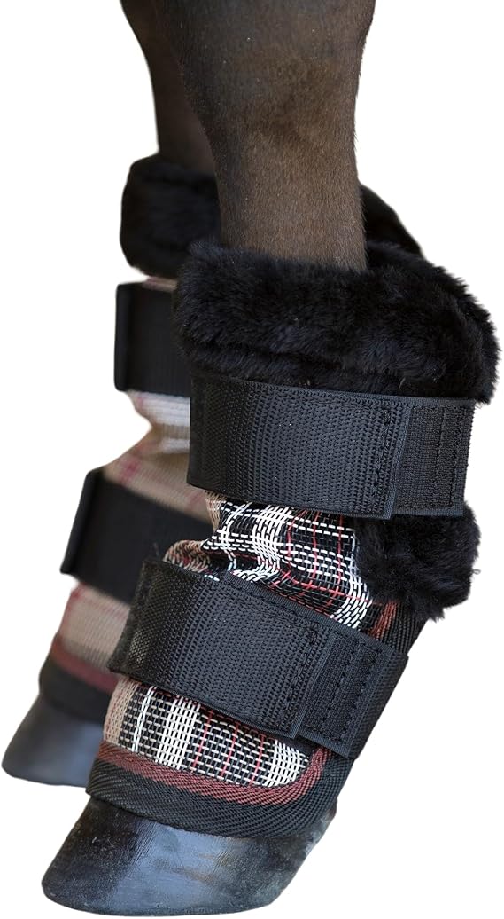 Kensington KPP Miniature Horse Fly Boots, Deluxe Black Plaid, Mini