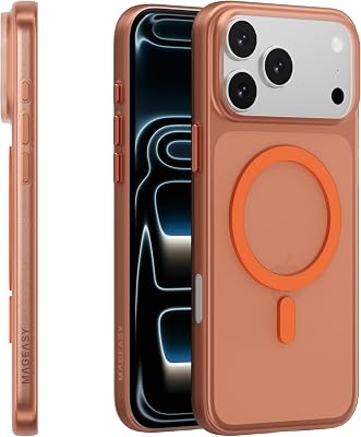MAGEASY Compatible with iPhone 17 Pro Max 6.9 Thin Case - Super Lightweight, 0.7mm Ultra Thin, Compatible with MagSafe, Anti-Fingerprint - Lyte M Coral