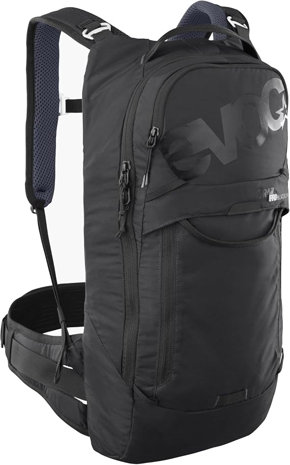EVOC TRAIL PRO BLACKLINE 10 Protector Backpack (Lightweight Backpack with Back Protector Includes Hydration Bladder Compartment Optimal Fit L/XL) Black