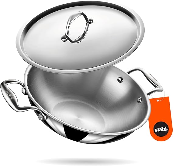 Stahl Stainless Steel Artisan Kadhai, 1-Piece, Silver (10 IN)