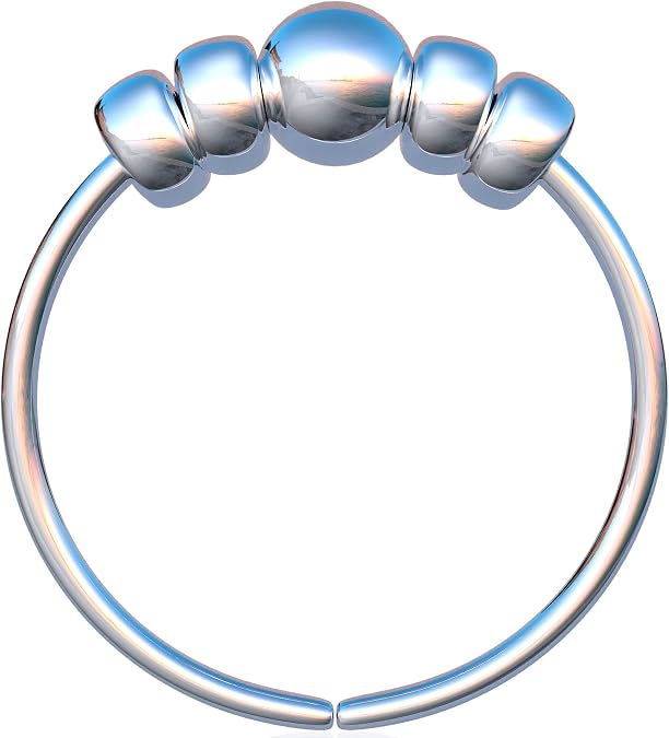 925 Sterling Silver & 14K Gold Filled Nose Ring Hoop Handmade Piercing Jewelry For Women - 24 Gauge 2mm,7mm Tiny Nose Ring with Opal - Gift Ready