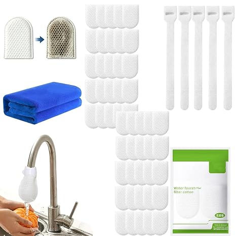 2026 New Faucet Filter Cotton Bag, 10/20/30/50/100Pcs Faucet Filter Bag for Filtering tap Water, Cotton Filter Bag for Faucet, Kitchen Sink (50PCS)