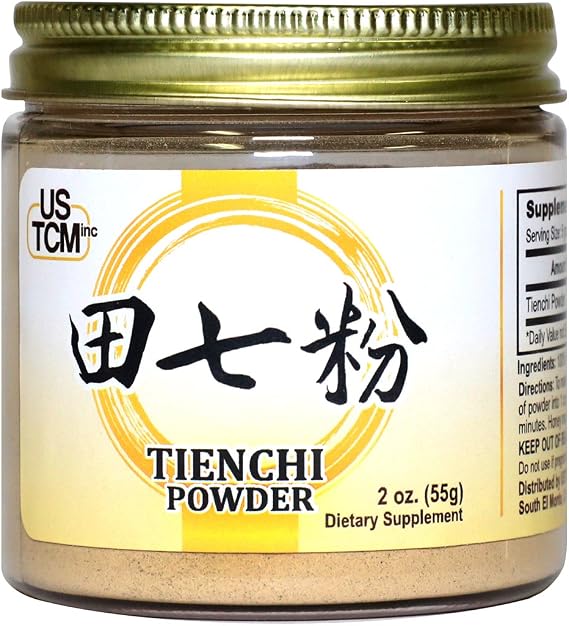100% Pure Tienchi Powder Pseudoginseng Notoginseng Sanqi Powder Tienchi Ginseng Powder 120mesh (2oz)
