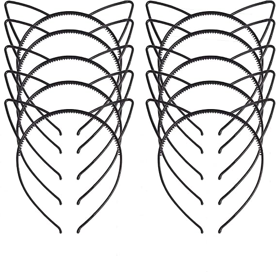 Plastic Cat Ears Headband Cat Headbands for Girls Animal Ears Hair Accessories Non-Slip Kitty Ear Hairbands