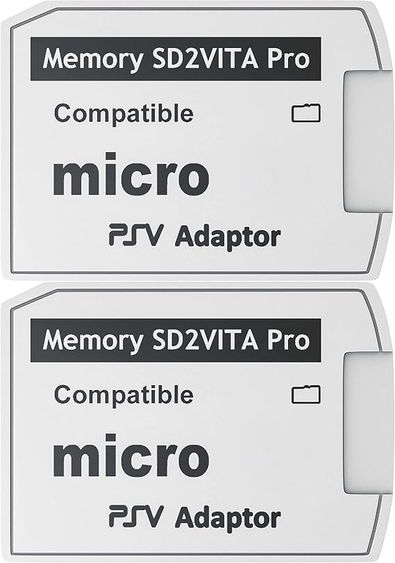 Skywin SD2Vita PS Vita Memory Card Adapter 2 Pack - Compatible with PS Vita 1000/2000 3.6 or PS Vita HENkaku System (2 Pack)