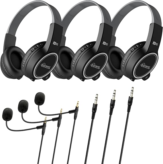 MEE audio KidJamz 3 Child Safe Headphones for Kids with Volume-Limiting Technology (Black 3-Pack)