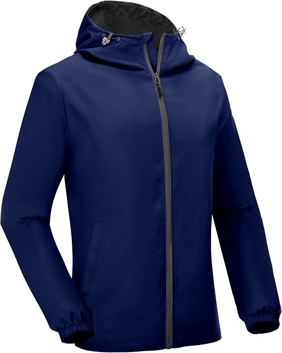 Little Donkey Andy Mens Lightweight Breathable Windbreaker Golf Jacket UPF50+ Windproof Outdoor Running Coat